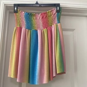 karlie multicolor skort with elastic waistband.